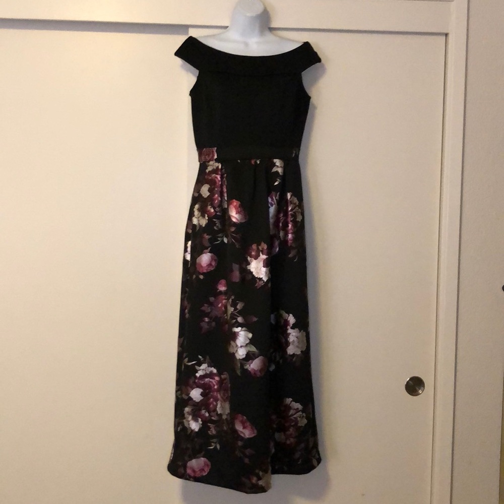 Black Floral Maxi formal dress